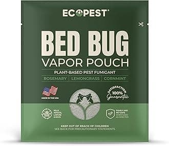Bed Bug Vapor Pouch – 4 Pack | Natural Bedbug Killer for Treating Luggage, Mattress, Beds, Couches, and More | Home Pest Fumigant and Fogger for Indoor Treatment of Bed Bugs | Kills Bed Bugs and Eggs