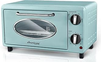 Elite Gourmet by Maximatic Americana Collection ETO147M Diner 50’s Retro Countertop Toaster oven, Bake, Toast, Fits 8” Pizza, Temperature Control & Adjustable 60-Minute Timer 1000W, 2 Slice, Mint