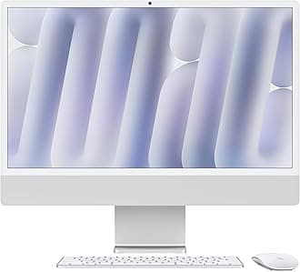 iMac All-in-One Desktop Computer with M4 chip with 10-core CPU and 10-core GPU: Built for Apple Intelligence, 24-inch Retina Display, 16GB Unified Memory, 256GB SSD storage; Silver