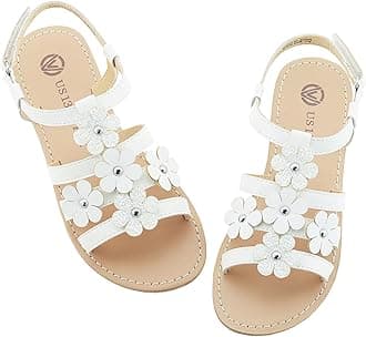 Girls Sandals Kids Strap Flat Sandals Open Toe Summer Flower Casual Sandals