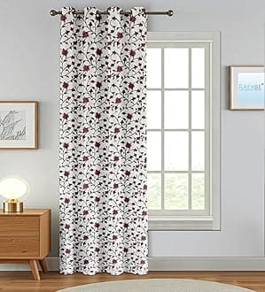 Trance Home Linen 100% Cotton 9 Feet Curtains for Long Doors | Printed Design Parda for Living, Bed Room Long Doors (Jaal Mauve - Set of 1, 9ft Long Door Curtains)