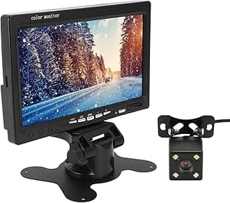 BROLEO 7 Inch TFT LCD Car Color Rear View Monitor Screen, 1080P HD Night Vision IR Remote Control Vehicle Backup Camera Monitor, Full Color Wide Screen Digital Parking for RVs Pickups Car