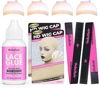 Lace Glue, 1.3 Ounce, Waterproof, Extreme Hold, Invisible Bonding for Wigs & Hair Systems, Includes 2 Elastic Bands