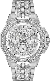 Bulova Men's Crystal Octava Chronograph Quartz Watch, Pave Crystal Dial