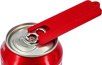 Intulon Soda Can Tab Opener, Pop Tab Lifter for Easy Opening - Compact Kitchen Gadget for Seniors, Arthritis Friendly, Portable Pocket Tool (Red, Regular (6 Pack))