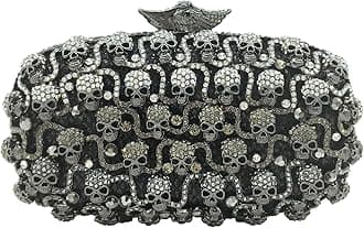 DJBM Glitter Skulls Rhinestone Purse Women's Clutch Handbags Crystal Evening Bags Diamond Evening Clutches for Party Prom