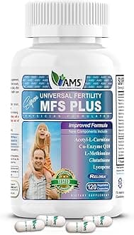 MFS Plus Fertility Supplements for Men (120 Capsules) Sperm Count Booster, Supports Motility | Natural Preconception Vitamins, Reproductive Aid, with Zinc, CoQ10