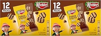 Keebler On-The-Go Fudge Stripes Cookies, 12 Count (Pack of 2)