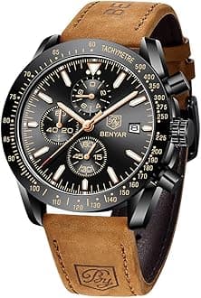 BY BENYARChronograph Men's Watch (Black Dial Black Colored Strap)