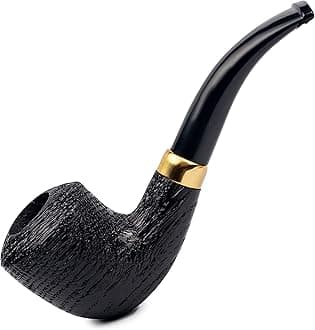 Dr. Watson - Tobacco Pipe, classic Bent Dublin shape, Fits 9mm filter, Comes with Pouch, Boxed (Rusticated)