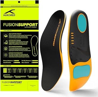 Hundred Fusion Support Comfort Insoles | Fusion Gel Mesh | Rigid Arch Support |Shock Absorption Silicon Cushioning | Personalized Comfort for Any Shoe | Unisex | 1 Pair (10.5 UK/ 11 UK)