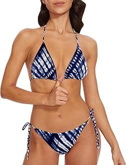 Jonathan Swim Women Two Piece Halter Padded Top Tie Side Bottom Triangle Bikini Bathing Suit