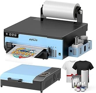 EXPLUX 2026 A4 DTF Printer,with XP600 printhead with Anti-Clogging Technology + 200% high Speed Printing,for DIY T-Shirt,Other Textiles,2-Year Ink Included(Printer+Oven)