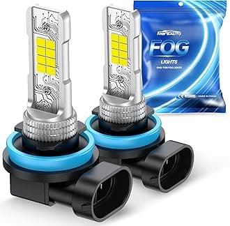 H11/H8 LED Fog Light Bulb, 10000 Lumens 6000K White Super Bright & Compact H16/H8/H11 LED Bulb, 1:1 Mini Size Plug and Play Fog Lights, Side Marker & Parking Light Combos, Pack of 2