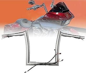 TIGERSGATE Chrome PREWIRED 1.5" Fat Ape Hanger Handlebar 12" Rise for 16-23 Harley Road Glide & Road Glide Special & Road Glide Custom