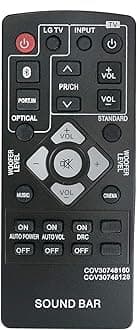 Beyution New 2-in-1 Remote Control COV30748160 COV30748128 Compatible with LG 2.1 Channel Powerful Bass Sound Bar NB2540 S24A1-W NB2540D S24A1W
