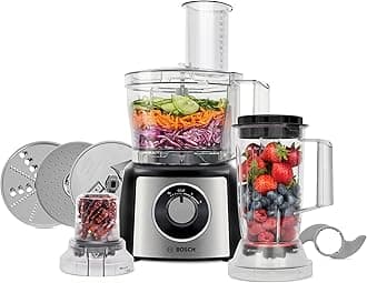 Bosch Food Processor 800 W, Food Processor with Mixer Grinder, Vegetable Chopper, Blender and More, Made in Europe MCM3501MGB