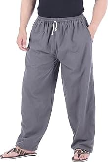 Men's Cotton Joggers - Comfortable Baggy Sweat Pants, Casual Elastic Waist Lounge Pajama Yoga Pants