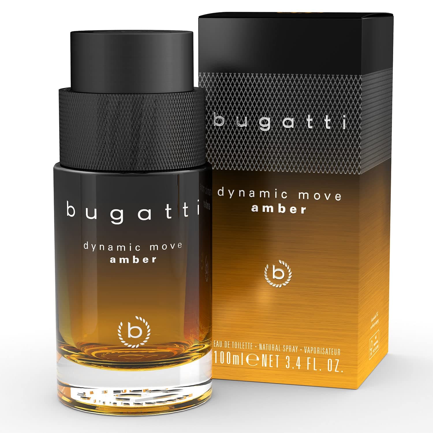 bugatti Dynamic Move Amber perfume for men 100 ml I smoky-warm men's eau de toilette I sensual and intense combination of cinnamon, tobacco and cypriol I Dynamic, powdery and sweet-spicy