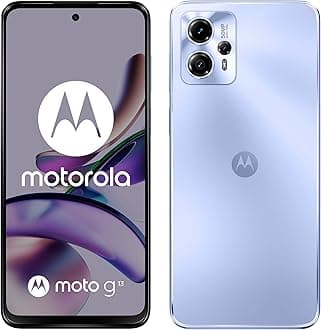 Motorola Moto (g13, 6.5 Inch 90 Hz HD+ Display, 50 MP Quad Pixel Camera, Dolby Atmos Stereo Speakers, 5000 mAh Battery, TurboPower Charging, 4/128 GB, Dual SIM), Lavender Blue