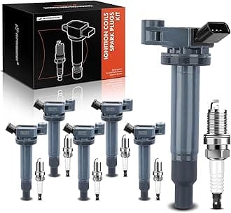 A-Premium 6x Ignition Coil & Iridium Spark Plug Kits Compatible with Toyota Camry 2002-2006 Highlander Sienna Lexus RX300 ES300 RX330 ES330 3.0L 3.3L
