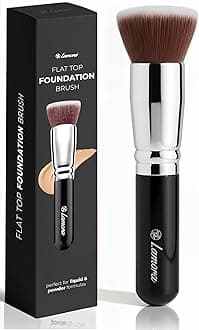 Makeup Brush Foundation Kabuki - Flat Top Face Brush for Liquid, Cream, and Powder Cosmetics - Full Coverage Blending, Buffing, Stippling, Contouring