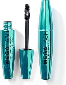 Mega Lash Water Resistant Mascara Duo 2 Pieces - Vegan, Ultra Black, Water Resistant, Hard wearing, Smudge-Proof, Lash Building Formula For Volume Glam Lashes - 2 x 12ml