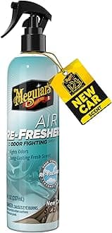 Meguiar's Air Re-Fresher Odor Fighting Spray, New Car Scent,Convenient Air Freshener that Instantly Fights Odors and Leaves Behind a Long-Lasting New Car Scent, 8 Oz Trigger Spray