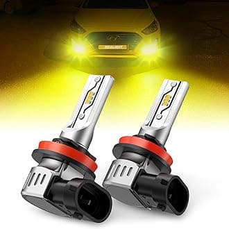 H11 LED Fog Light Bulbs Yellow, 600% Brightness 12000LM H8 H9 H16 Fog lamp Lights or Daytime Running Lamp, 3000K Golden Yellow, Pack of 2