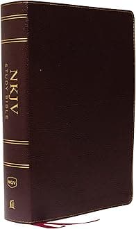 NKJV Study Bible, Bonded Leather, Burgundy, Full-Color, Comfort Print