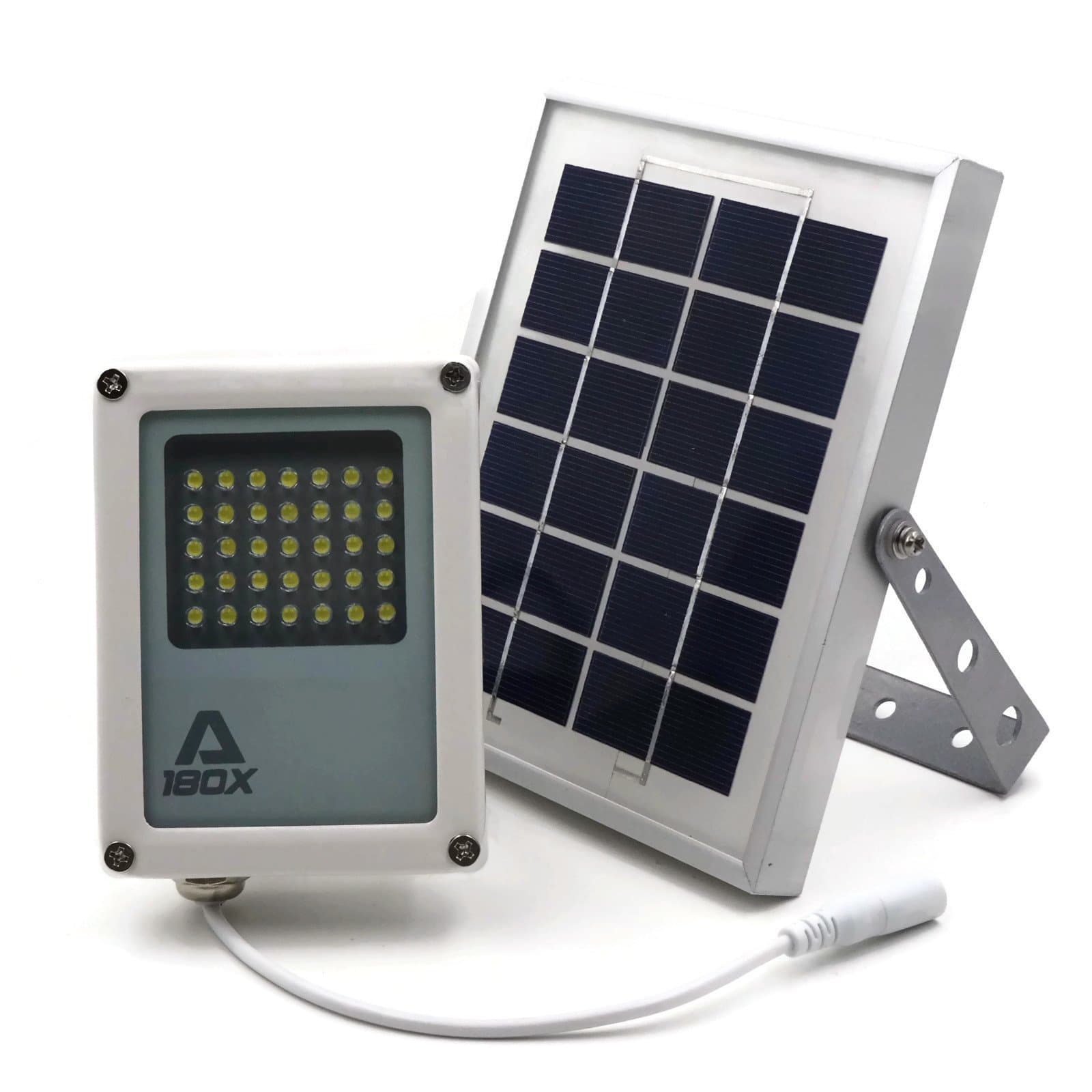 Solar Flood Light Alpha 180X // Solar Security Light // LED Flood Light, Solar Powered - for Farm Area, Yard, Home Garden, Remote Cabin, Alley, Public Assest with Danger Warning Signs