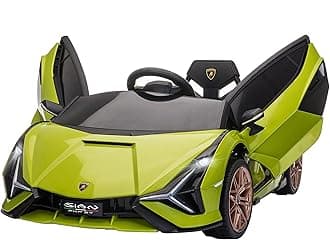 HOMCOM Lamborghini Sian Licensed 12V Electric Car for Kids 2 Motors Toy Car with Remote Control Music Lights MP3 for 3-5 Years Green