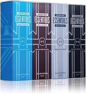 Milton-Lloyd Essentials Quad Pack for Him – 4 x 50ml Mens Aftershave Gift Set (No1, No3, No9, No10) – Long-Lasting Eau de Parfum with Fresh, Masculine Notes – Luxury Perfume for Men – Made in England