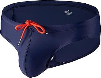Mens Solid Swim Briefs Drawstring Bikini Sport Swimsuit