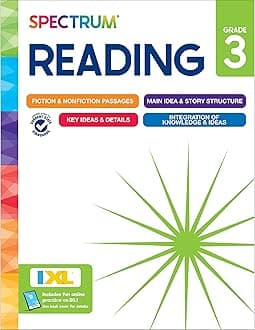 Spectrum Reading 3rd Grade Workbooks, Activity Book Covering Nonfiction and Fiction Passages, Story Structure, Identifying Main and Key Ideas, and more, Classroom or Homeschool Curriculum