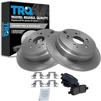 TRQ Rear Brake Pad & Rotor Kit Brake Pads Brake Rotor Ceramic Compatible with 2002-2004 Honda Odyssey