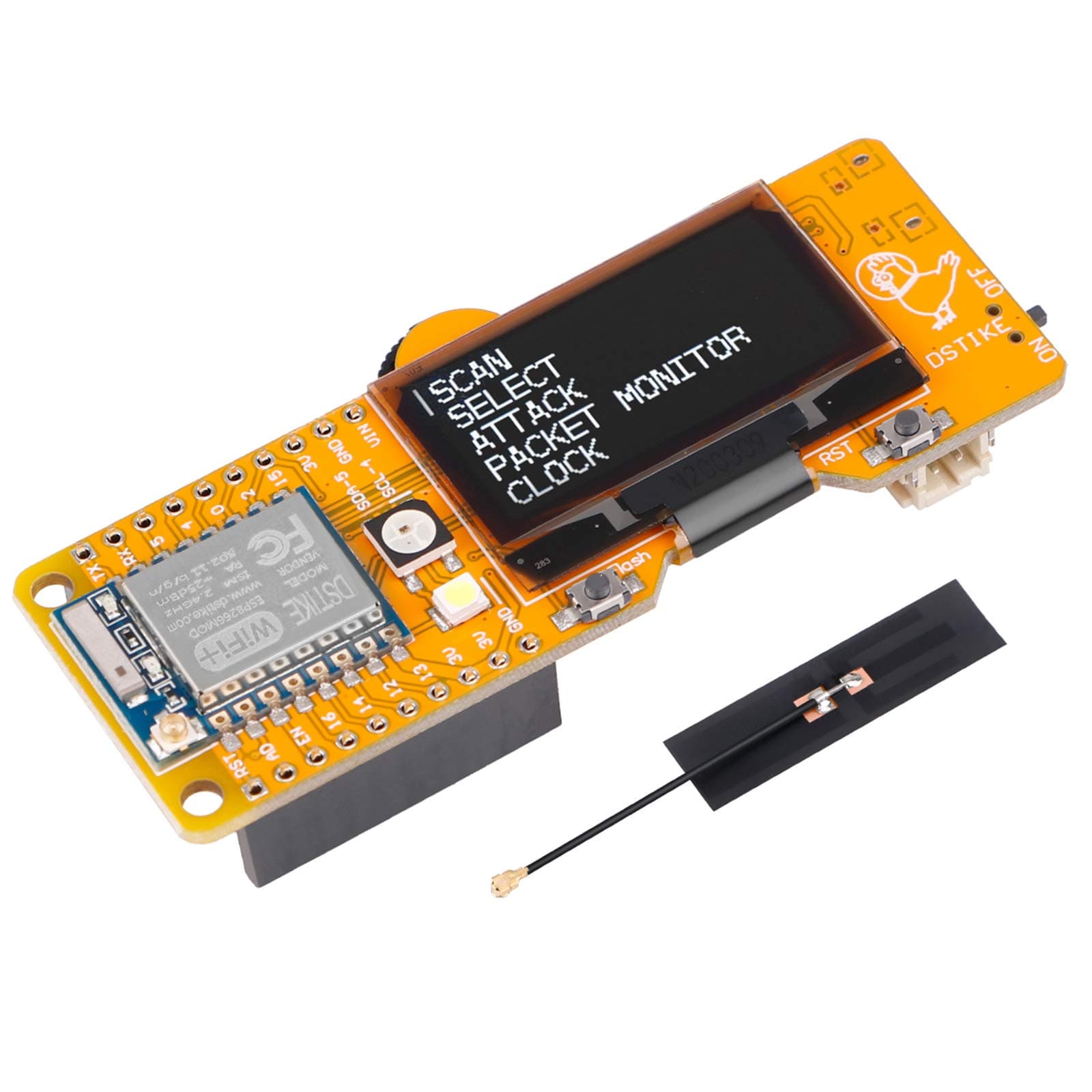 MakerFocus WiFi Test Tool ESP8266 Development Board WiFi Deauther DSTIKE Mini EVO with 1.3inch OLED Display and 5 dB Antenna