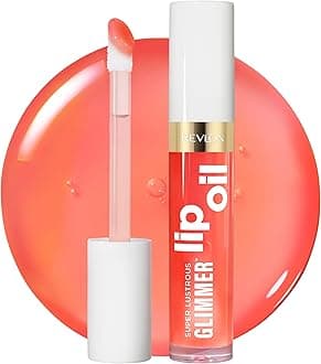 Super Lustrous Glimmer Lip Oil, Moisturizing & Tinted, Shiny Finish, Made with Plant-Based Squalane, 002 Miss Coral, 0.13 fl oz