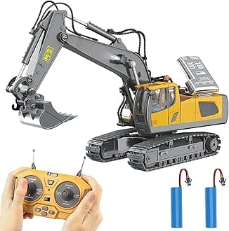 - PREPOP Remote Control Excavator Toy for 6-12 yr Boys, Best Birthday Gifts for Kids 4-7 8 9 10 11 Year Old, RC Construction Toys with Metal Shovel, Lights, Sounds 2.4Ghz