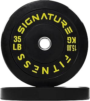Fitvids Olympic Bumper Plates Set – 2" Weight Plates for Strength Training & Weightlifting – 35 lbs – Colored