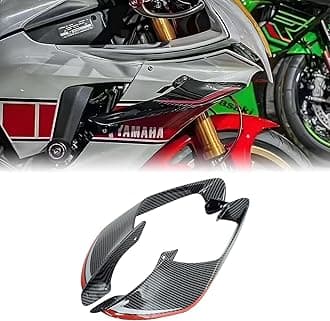 Fixed Spoilers for Yamaha R1 R6 2021 2022 2023 2024, Motorcycle Fairing for R1, Durable ABS Plastic Easy Installation of Yamaha R1 R6 Winglet (Carbon Fiber Red Lines)