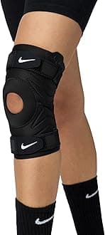 Pro Open Knee Strap Sleeve Black White Anklets, Knees, Splints and Slings, Unisex Adult