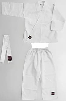 USI UNIVERSAL Karate Dress, 417KB Bouncer Karate Dress, Including White Belt, Karate Uniform Made of Light Weight Poly Cotton, Twill Weave, Basic Cut, Elastic Waist, Woven Labels