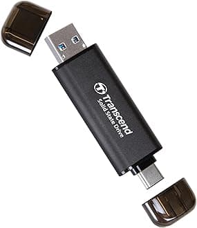 Transcend ESD310 2TB Dual USB-C/A External SSD 1050MB/s Ultra-Fast Drive for iPhone 17/16/15, MacBook, iPad & PC | Fast File Transfer TS2TESD310C