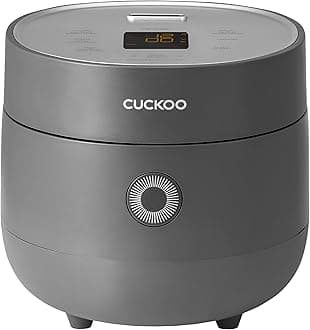 CUCKOO Micom Small Rice Cooker with 10 Menu Options: White, Oatmeal, Brown, Quinoa and More, Smart Fuzzy Logic, 3 Cup/0.75 Quart (Uncooked), 6 (Cooked), CR-0375F Gray