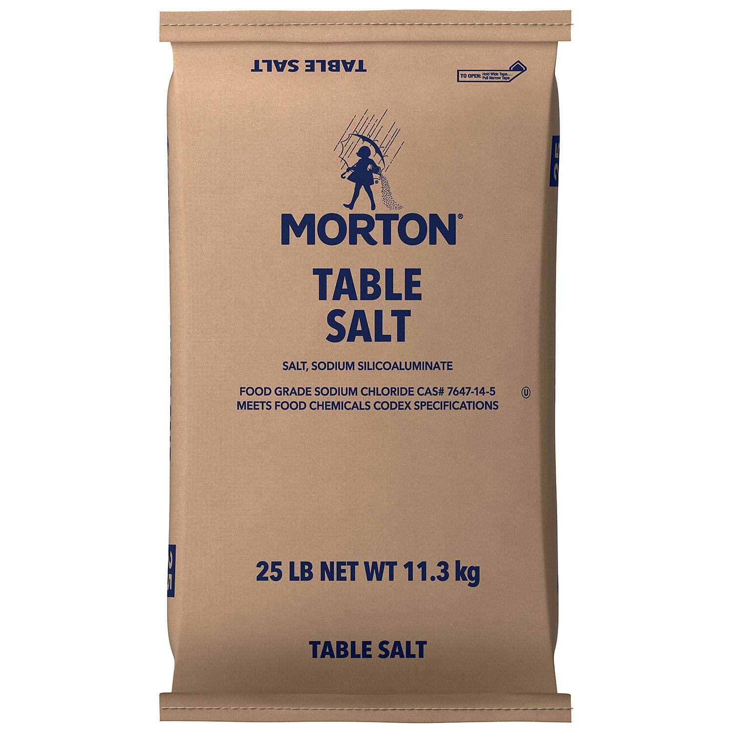 Morton Table Salt, Iodized, 25 Pound