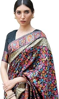 SWORNOFWomen's S Kanjivaram Banarasi Silk Saree Kanchipuram Patola Saree