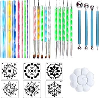 30 PCS Mandala Painting Tools Mandala Dotting Tools for Painting Mandala Rocks, Nail Dotting and Art Drawing Supplies