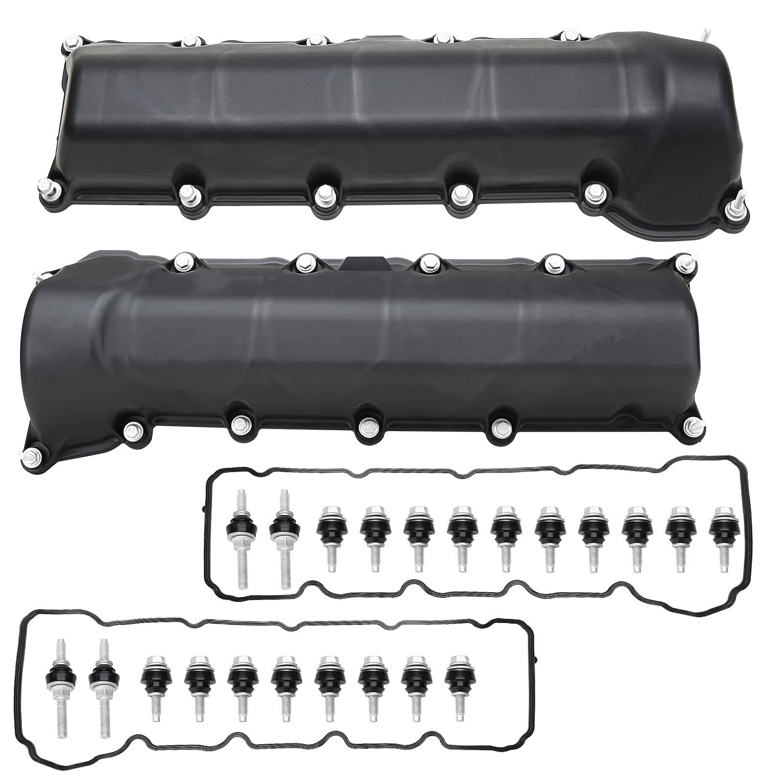 MITZONE Left and Right Side Valve Cover Set with Gaskte and Bolt Compatible with 1999-2007 Dodge Ram 1500 Durango Dakot Jeep Commander Grand Cherokee 4.7L V8 Replace 53021828AA 53021829AD