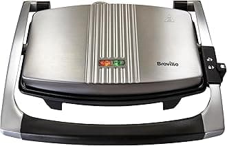 Breville Sandwich/Panini Press & Toastie Maker | 3-Slice | Stainless Steel [VST025], Silver